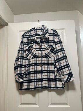 Kensie Flannel Plaid Shacket